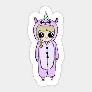 GhostlyAlpacaa in an Alpaca Onesie Sticker